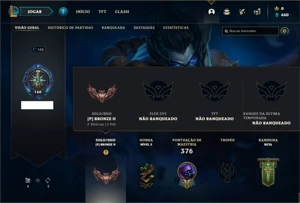 Conta bronze 2 com 107 Champs e 59 Skins - League of Legends LOL