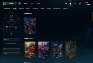 Conta bronze 2 com 107 Champs e 59 Skins - League of Legends LOL