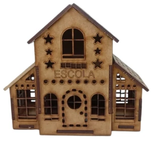 Kit 4 casinha em mdf mod 1 com e sem luminaria, maquete,... - Artesanato e Personalizados