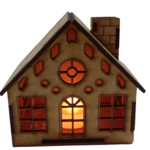 Kit 4 casinha em mdf mod 1 com e sem luminaria, maquete,... - Artesanato e Personalizados