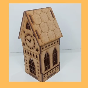 Kit 4 casinha em mdf mod 1 com e sem luminaria, maquete,... - Artesanato e Personalizados