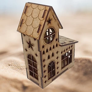 Kit 4 casinha em mdf mod 1 com e sem luminaria, maquete,... - Artesanato e Personalizados