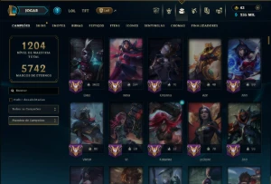 Diamante 4 com TODOS os Champs e 271 Skins ( MID / JG ) - League of Legends LOL