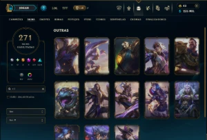 Diamante 4 com TODOS os Champs e 271 Skins ( MID / JG ) - League of Legends LOL