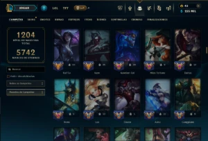 Diamante 4 com TODOS os Champs e 271 Skins ( MID / JG ) - League of Legends LOL