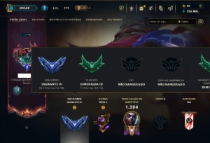 Diamante 4 com TODOS os Champs e 271 Skins ( MID / JG ) - League of Legends LOL