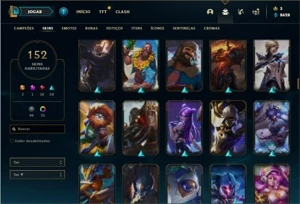 Conta ouro 2 com 140 Champs e 152 Skins ( 500k de Shaco ) - League of Legends LOL