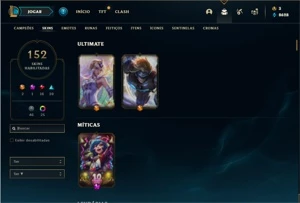 Conta ouro 2 com 140 Champs e 152 Skins ( 500k de Shaco ) - League of Legends LOL