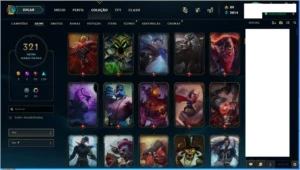 Vendo conta de League of Legends Unranked com 321 skins. LOL