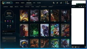 Vendo conta de League of Legends Unranked com 321 skins. LOL
