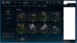 Vendo conta de League of Legends Unranked com 321 skins. LOL