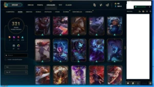 Vendo conta de League of Legends Unranked com 321 skins. LOL