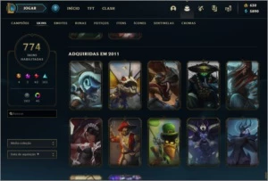 CONTA LEAGUE OF LEGENDS-CONTA SEASON 1-LVL 137-774 SKINS++++ LOL