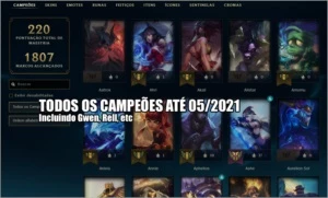 Conta League of Legends 1173 skins Todos Campeões LOL
