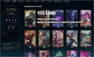 Conta League of Legends 1173 skins Todos Campeões LOL