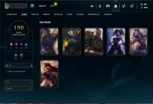 Conta Unranked com TODOS os champs e 190 Skins + Kayle Juiza - League of Legends LOL