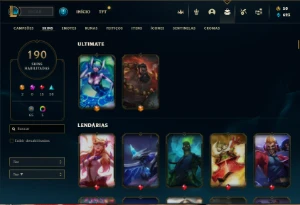 Conta Unranked com TODOS os champs e 190 Skins + Kayle Juiza - League of Legends LOL