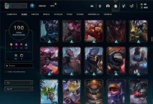 Conta Unranked com TODOS os champs e 190 Skins + Kayle Juiza - League of Legends LOL