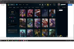 Conta top, foi gasto nela 648 reais, 85 campeões 60 skins. - League of Legends LOL