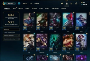 Conta Prata 1 com 155 Champs e 133 Skins - League of Legends LOL