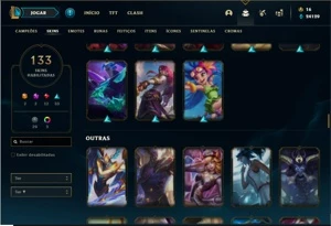 Conta Prata 1 com 155 Champs e 133 Skins - League of Legends LOL