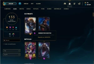 Conta Prata 1 com 155 Champs e 133 Skins - League of Legends LOL