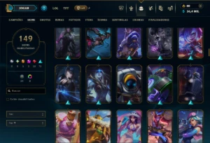 Prata 2 com TODOS os Champs e 149 Skins ( SUP / ADC / JG ) - League of Legends LOL