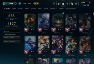 Prata 2 com TODOS os Champs e 149 Skins ( SUP / ADC / JG ) - League of Legends LOL