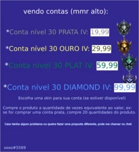 Conta Platina 70% winrate MMR boostado caindo com d1 (LOL) - League of Legends