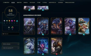 [Entrega Automática] Conta Lol Ouro, 58 Skins, 2 Lendárias - League of Legends