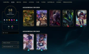[Entrega Automática] Conta Lol Ouro, 58 Skins, 2 Lendárias - League of Legends