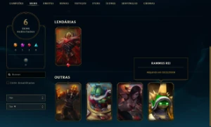 Conta Lol League Of Legends Com Rammus Rei E Ufo Corki