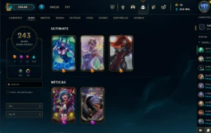 Conta lol lvl 702, 242 skins, esmerald 2, 333 MIL essências 