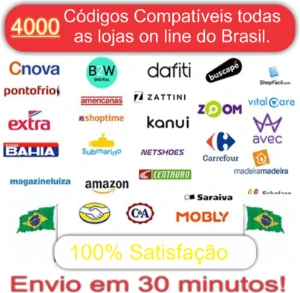 4000 Codigos de Barras Vendas online Todas Lojas Brasil