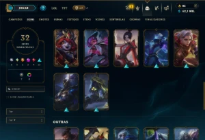 Conta Ferro 1 com 60 Champs e 32 Skins +1 Prestigio - League of Legends LOL