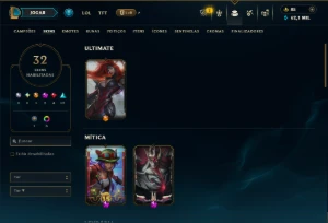 Conta Ferro 1 com 60 Champs e 32 Skins +1 Prestigio - League of Legends LOL