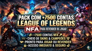 Pack Com +7500 Contas League Of Legends - Outros