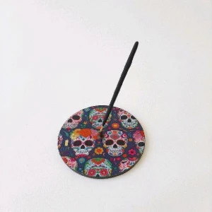 Porta Incenso Caveira Festiva - Artesanato e Personalizados