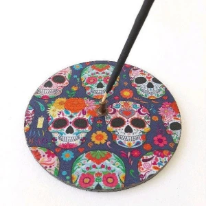 Porta Incenso Caveira Festiva - Artesanato e Personalizados