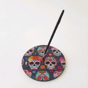 Porta Incenso Caveira Festiva - Artesanato e Personalizados