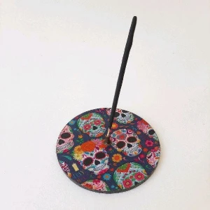 Porta Incenso Caveira Festiva - Artesanato e Personalizados