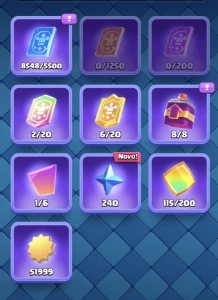 conta clash royale com deck bridge spam 9k+, torre 14