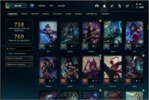 Conta prata 4 MAIN ADC com TODOS os champs e 141 skins - League of Legends LOL