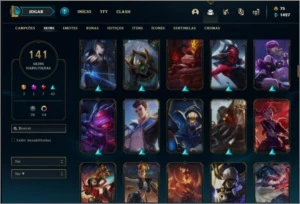 Conta prata 4 MAIN ADC com TODOS os champs e 141 skins - League of Legends LOL