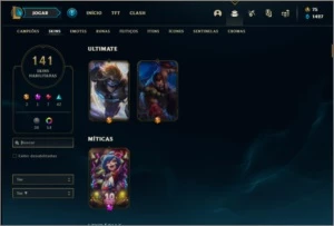 Conta prata 4 MAIN ADC com TODOS os champs e 141 skins - League of Legends LOL