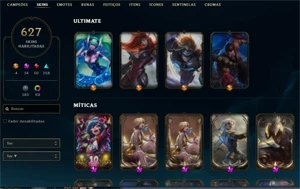 Vendo conta no lol 686 skins - League of Legends