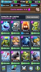 Clash Royale nv 10 com 6 lendarias(4 nv 2)