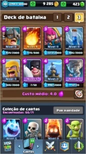 Clash Royale nv 10 com 6 lendarias(4 nv 2)