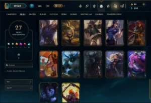 Unranked com 60 Champs e 27 Skins - League of Legends LOL