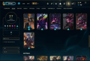 Unranked com 60 Champs e 27 Skins - League of Legends LOL